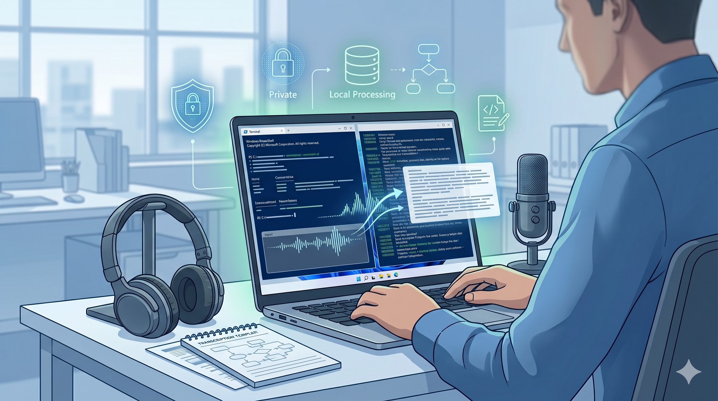 Cómo transcribir audios y videos localmente en Windows sin subir archivos a la nube usando Whisper.cpp