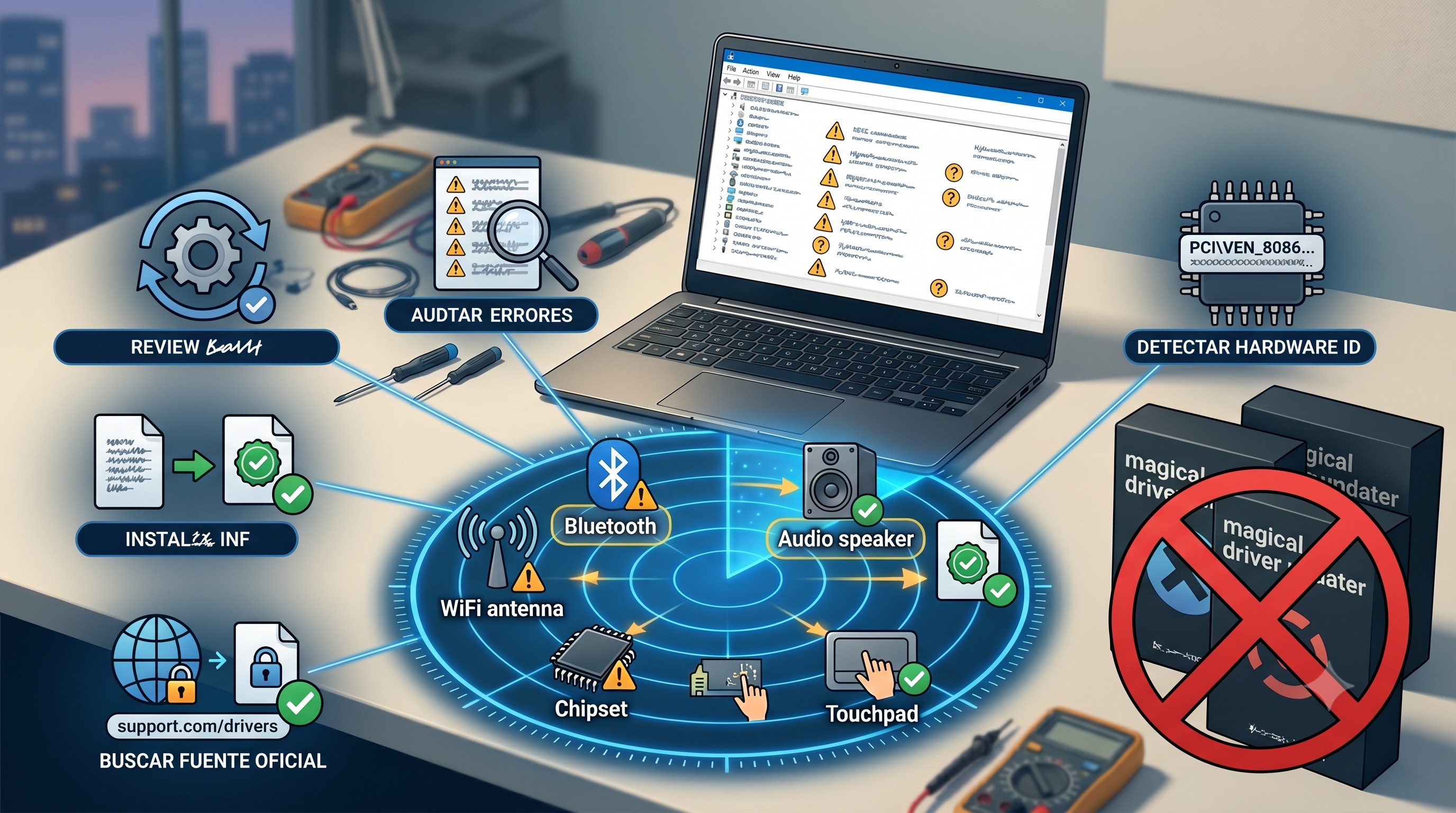RADAR Driver Recovery: instala drivers faltantes en Windows sin programas pagos ni respaldos previos